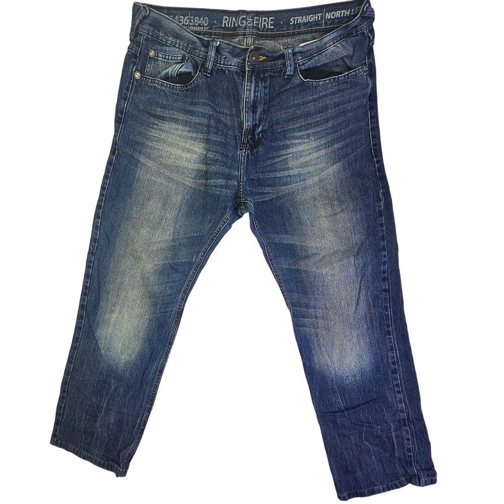 Ring of Fire Jeans‎ Mens 32x28 Blue Wash Denim Straight Leg Straight North